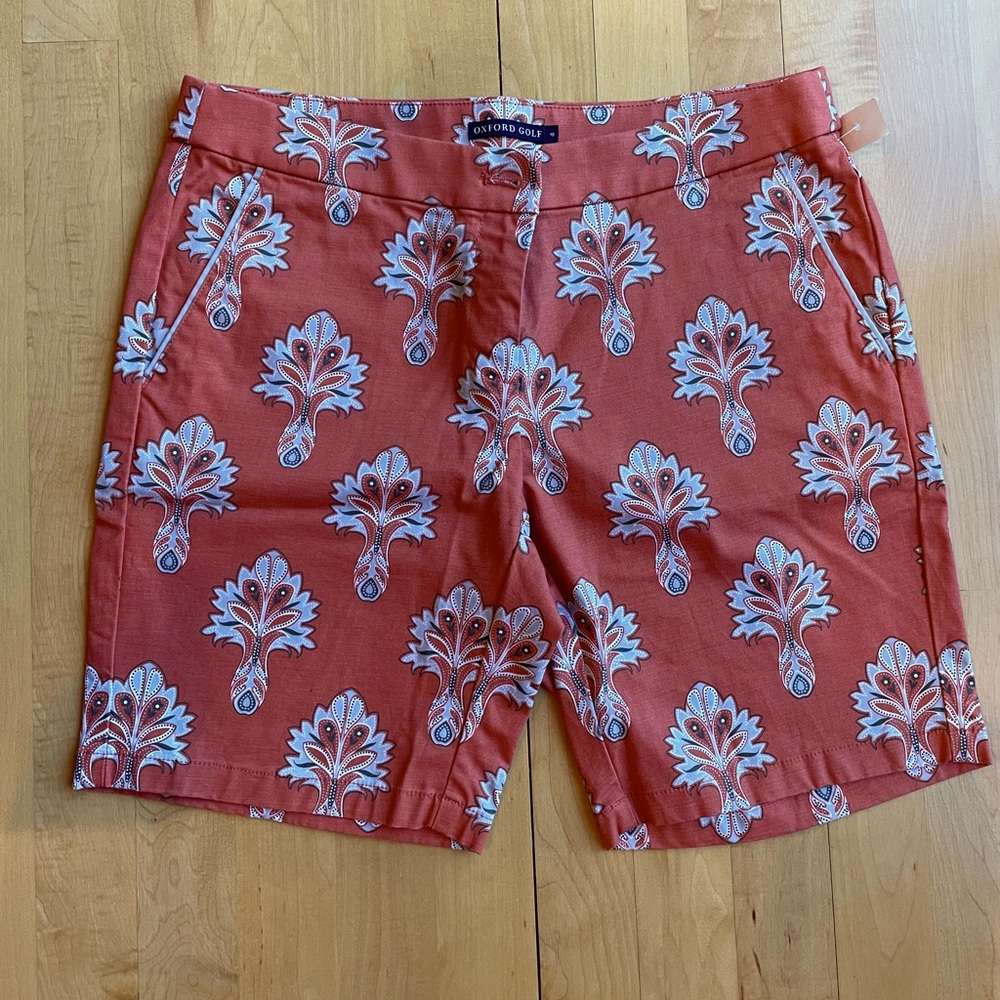Oxford Golf shorts - Orange print -  Bermuda length